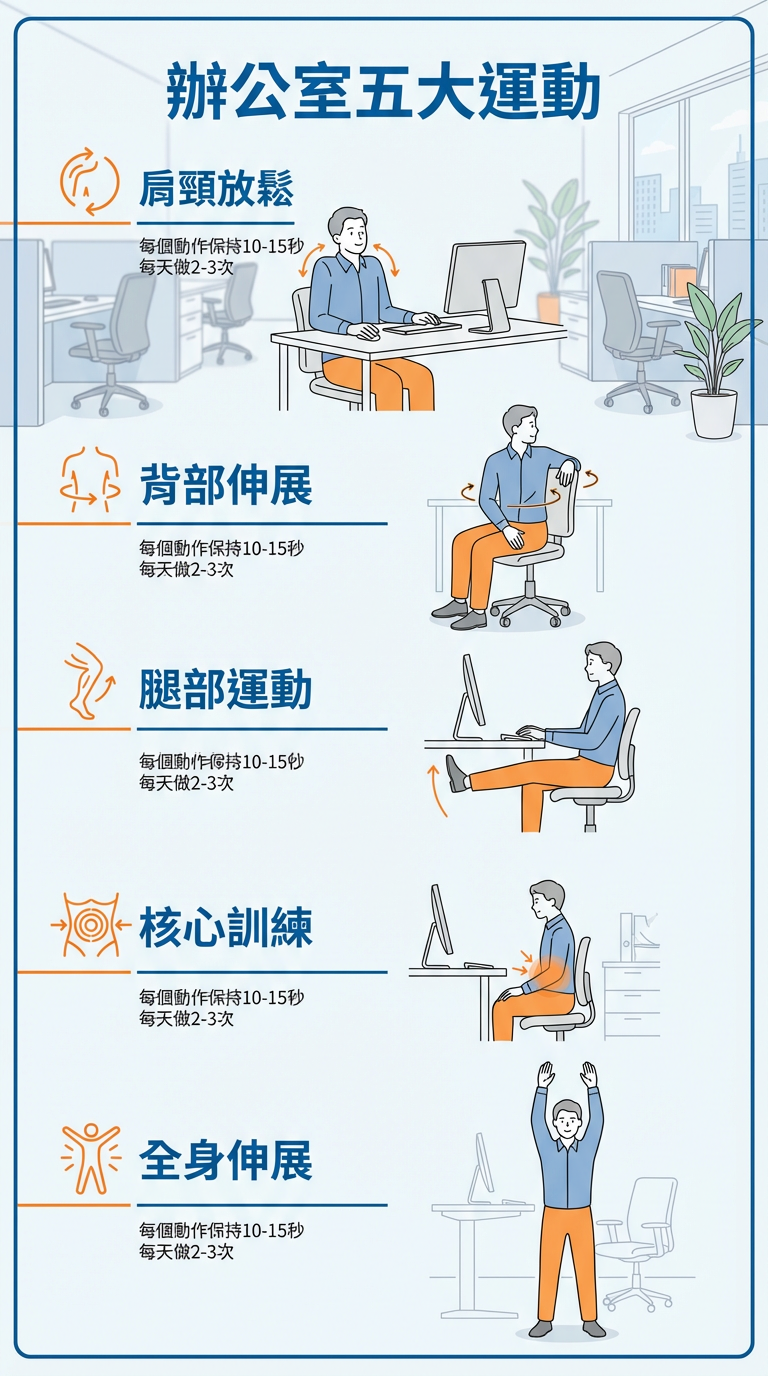 辦公室五大運動示範