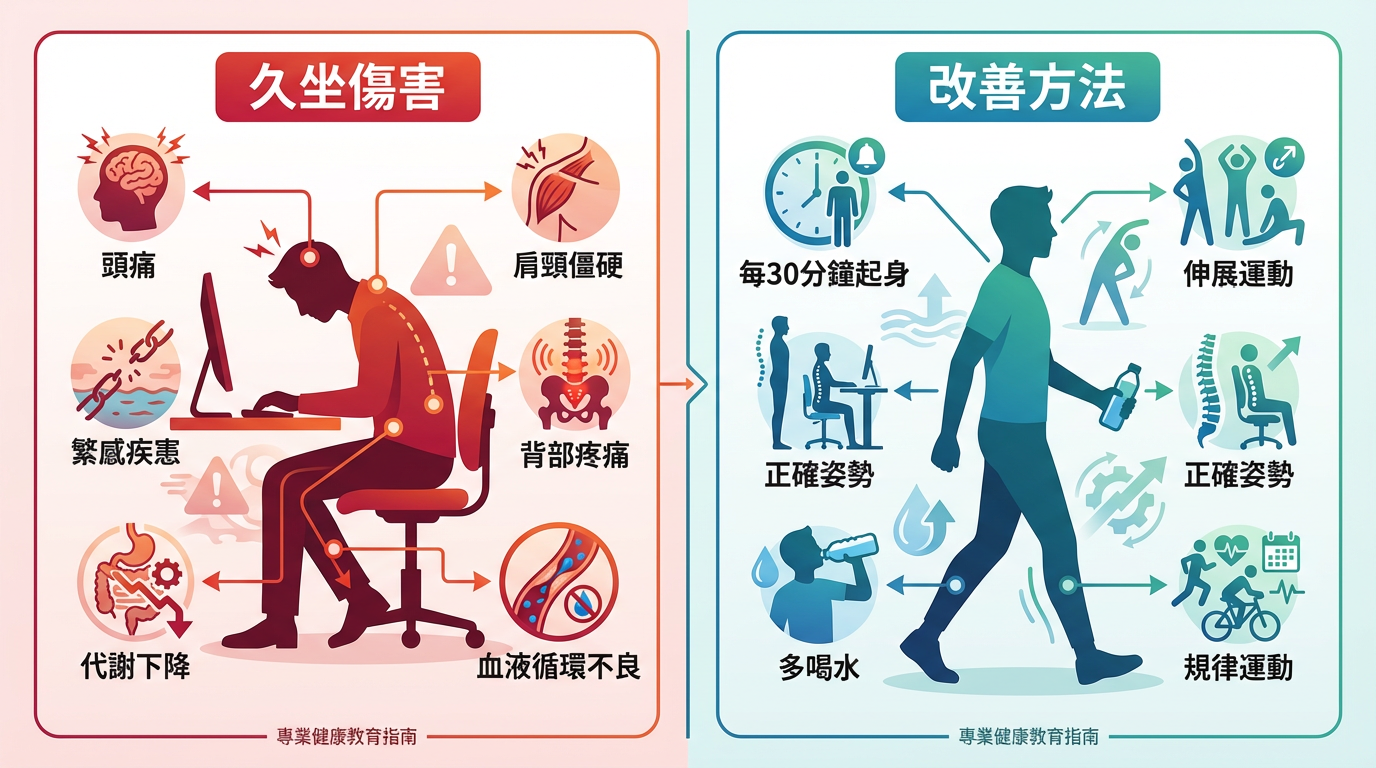 久坐傷害與改善方法