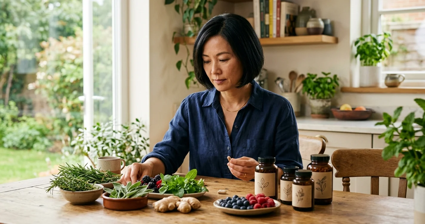 女性比較天然食材與營養補充品