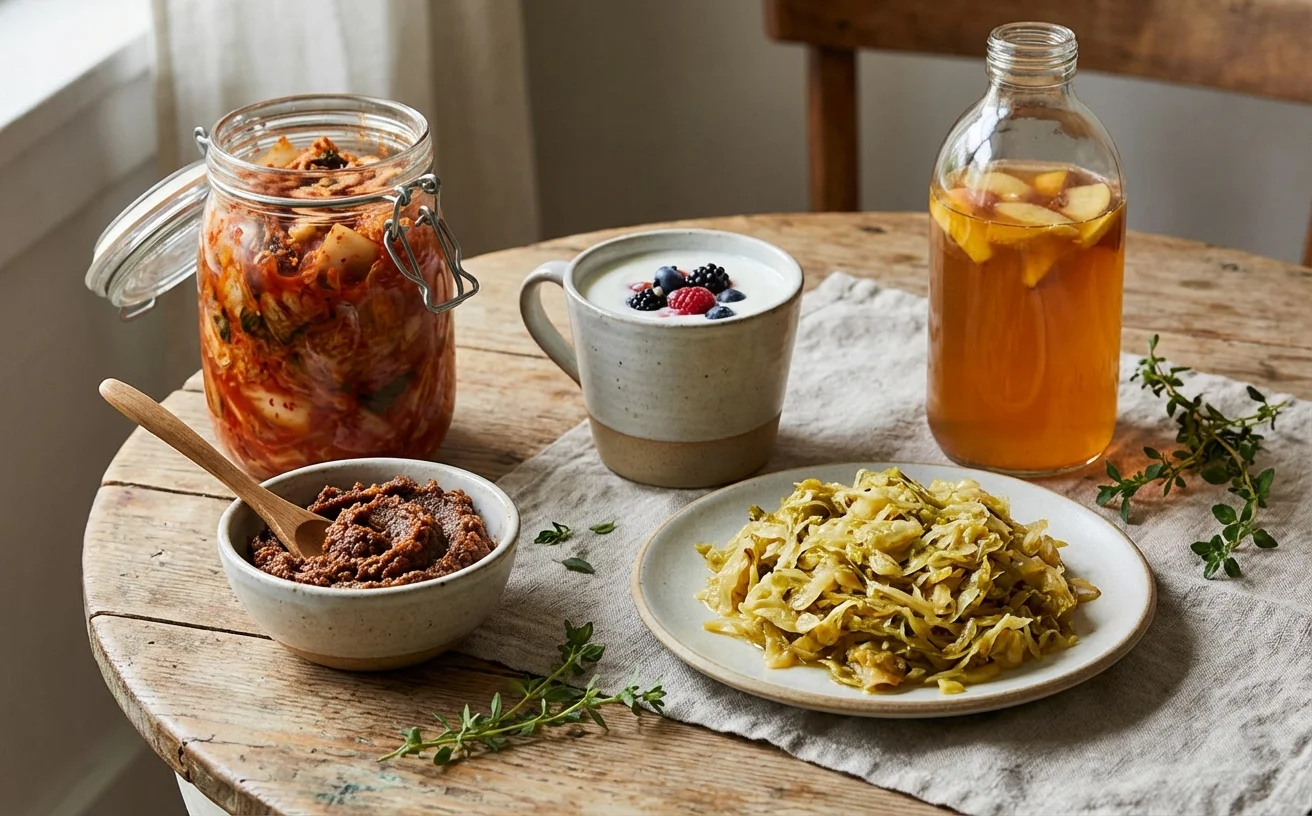 腸道友善發酵食物:泡菜味噌優格康普茶