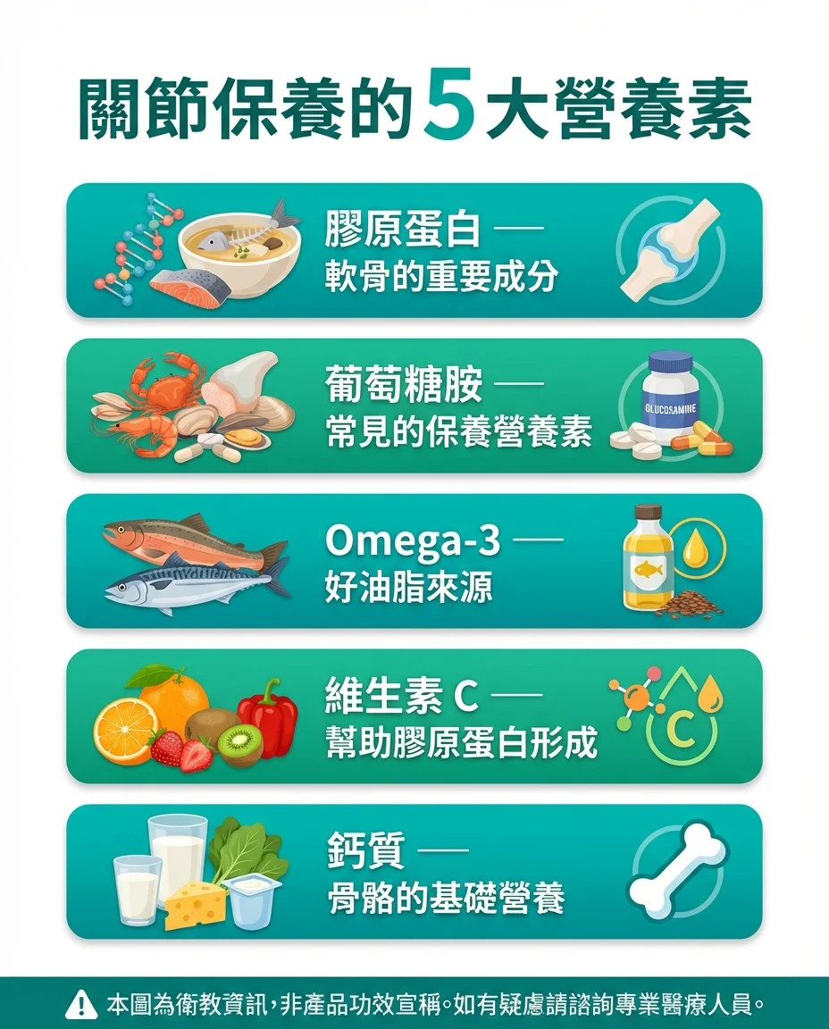 膝蓋保養5大營養素圖解