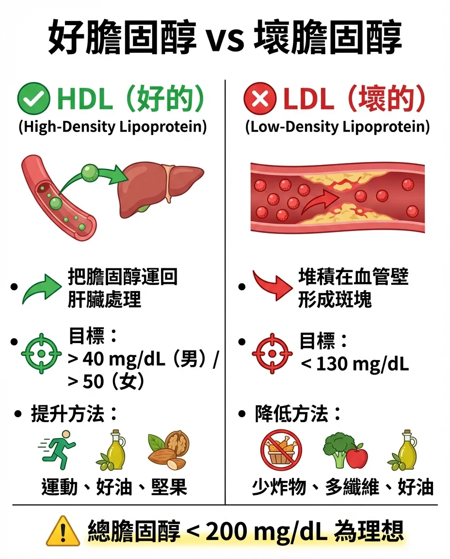 好壞膽固醇對比圖解