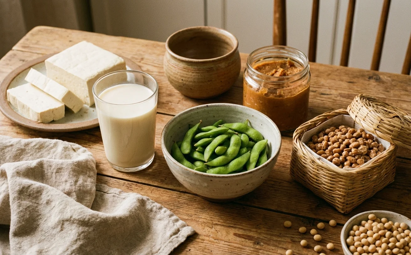 更年期大豆食物組合：豆腐豆漿毛豆味噌