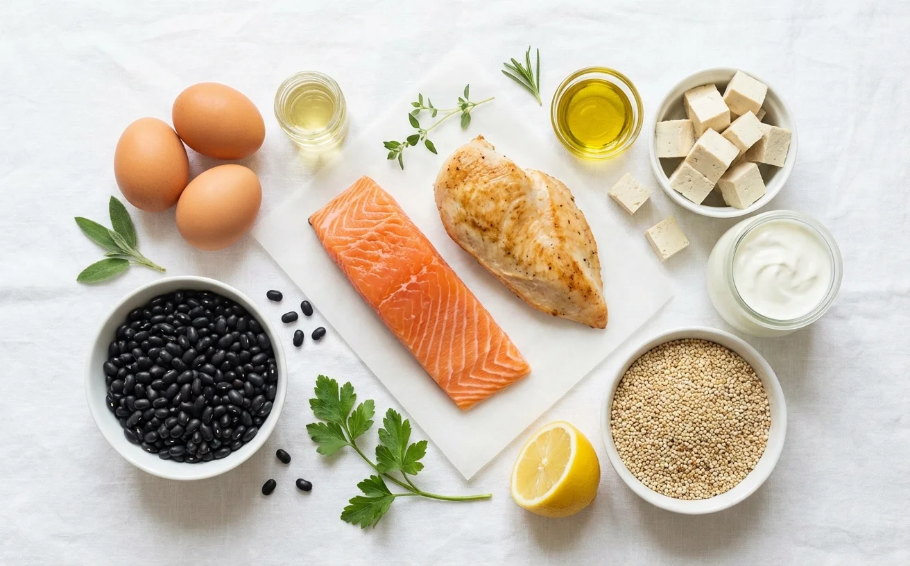 護髮蛋白質食物：蛋鮭魚雞胸豆腐黑豆