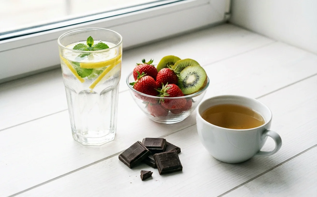 減糖替代品：檸檬水新鮮水果黑巧克力