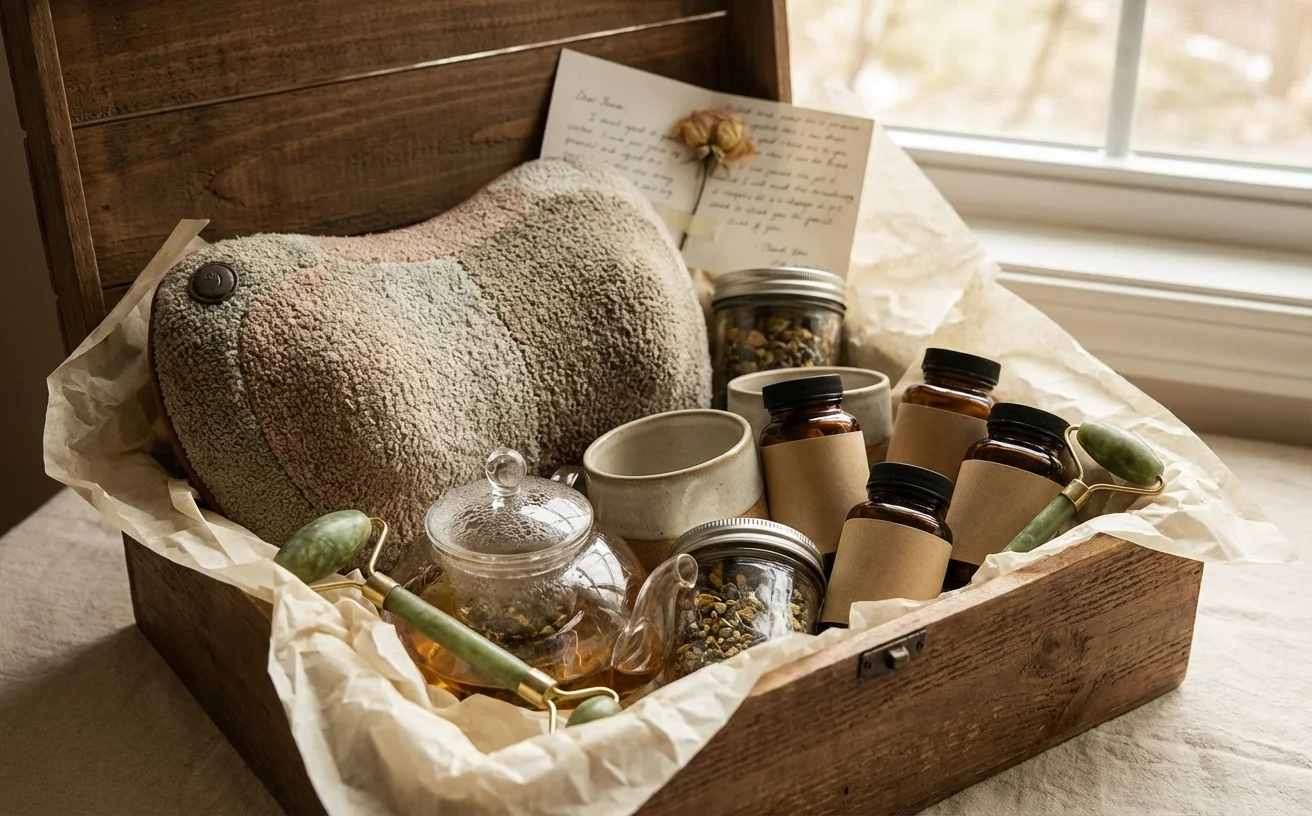 母親節健康禮盒組合：按摩枕花茶營養品