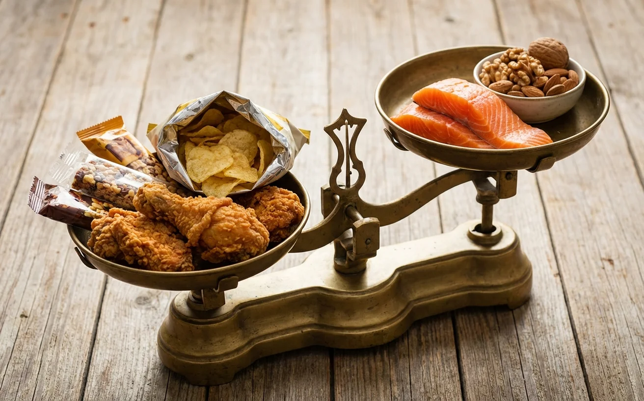 Omega-6與Omega-3失衡天秤概念